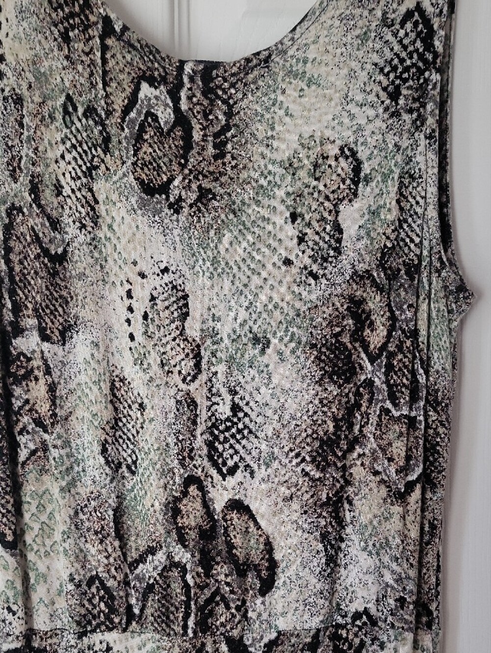 American Rag Sleeveless Asymmetrical Snake-Print Midi Dress in Neutral Tones